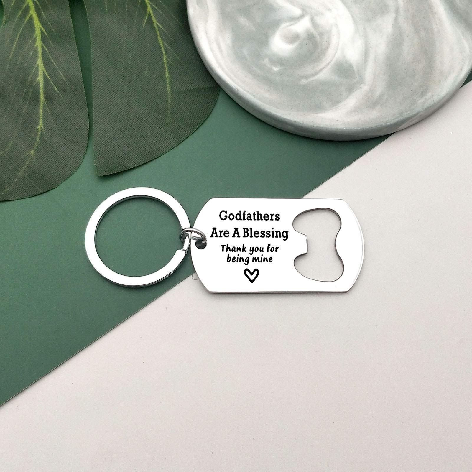 Godfather Keychain Jewelry - Engraved Bottle Opener Keychain for Father's Day, Baptism & Christening Gifts | Thoughtful Present from Goddaughter to Dad | Perfect Birthday, Thank You & Appreciation Gift for Men | Great for Daily Use, Keychains & Gifts for Special Occasions