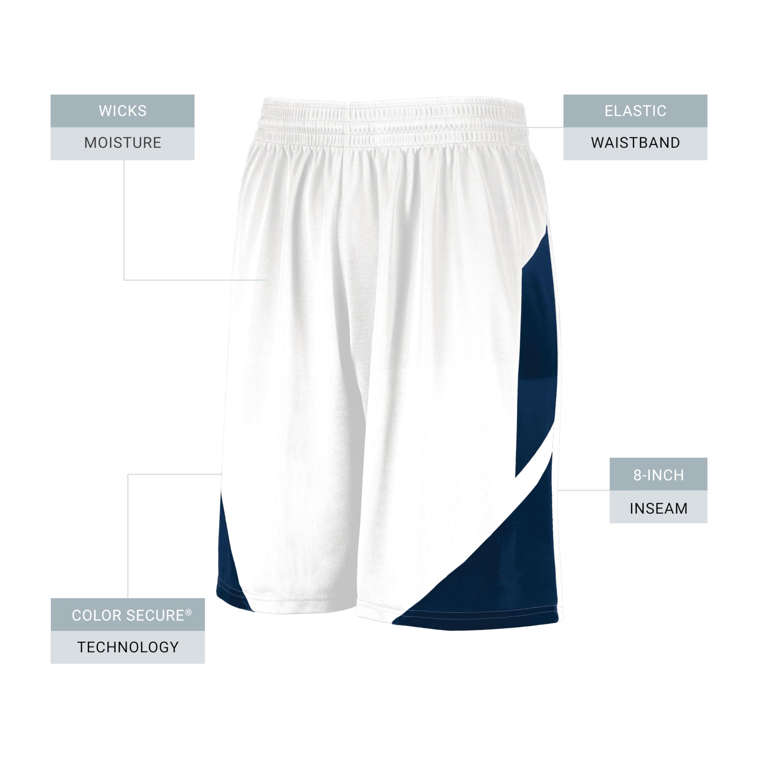 Augusta Sportswear Step-Back Basketball Shorts - Men's Breathable Athletic Shorts for Basketball, Gym & Casual Wear