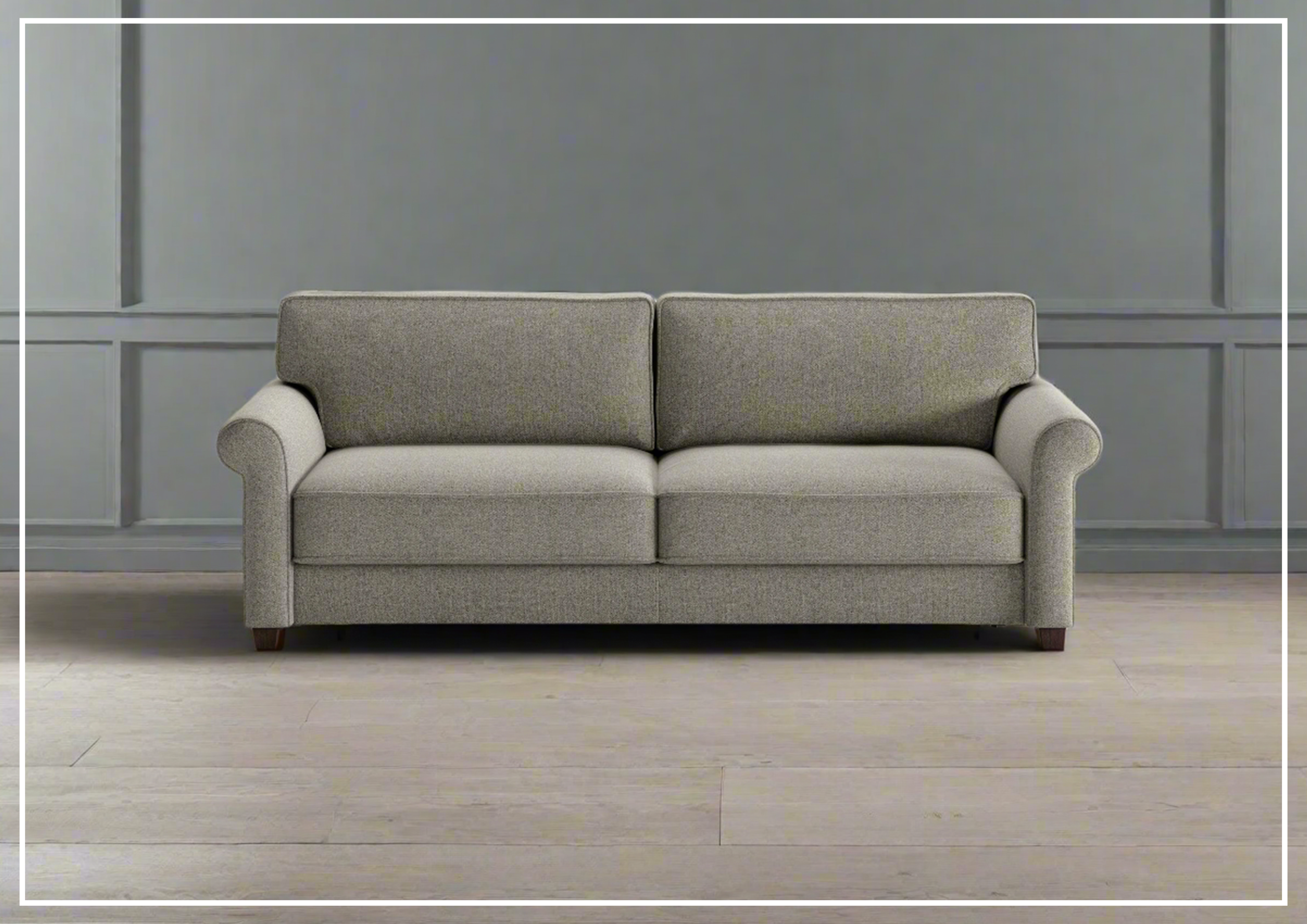 Luonto Casey Fabric Sofa Sleeper - Convertible Sleeper Sofa Bed with Walnut Legs in Multiple Sizes (Queen, Full, Twin) - Perfect for Small Apartments, Guest Rooms & Home Offices