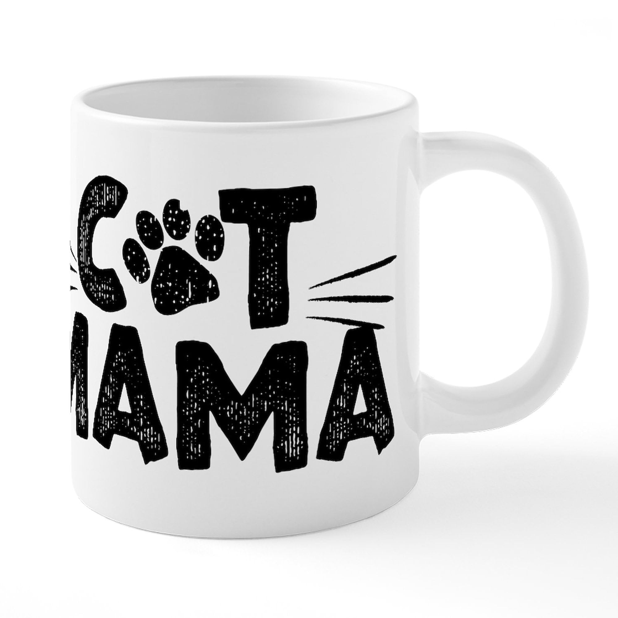 Cat Mama 20 oz Ceramic Coffee Mug - Large Oversized Tea Cup for Cat Lovers - Perfect for Morning Coffee, Office Use & Gift Giving