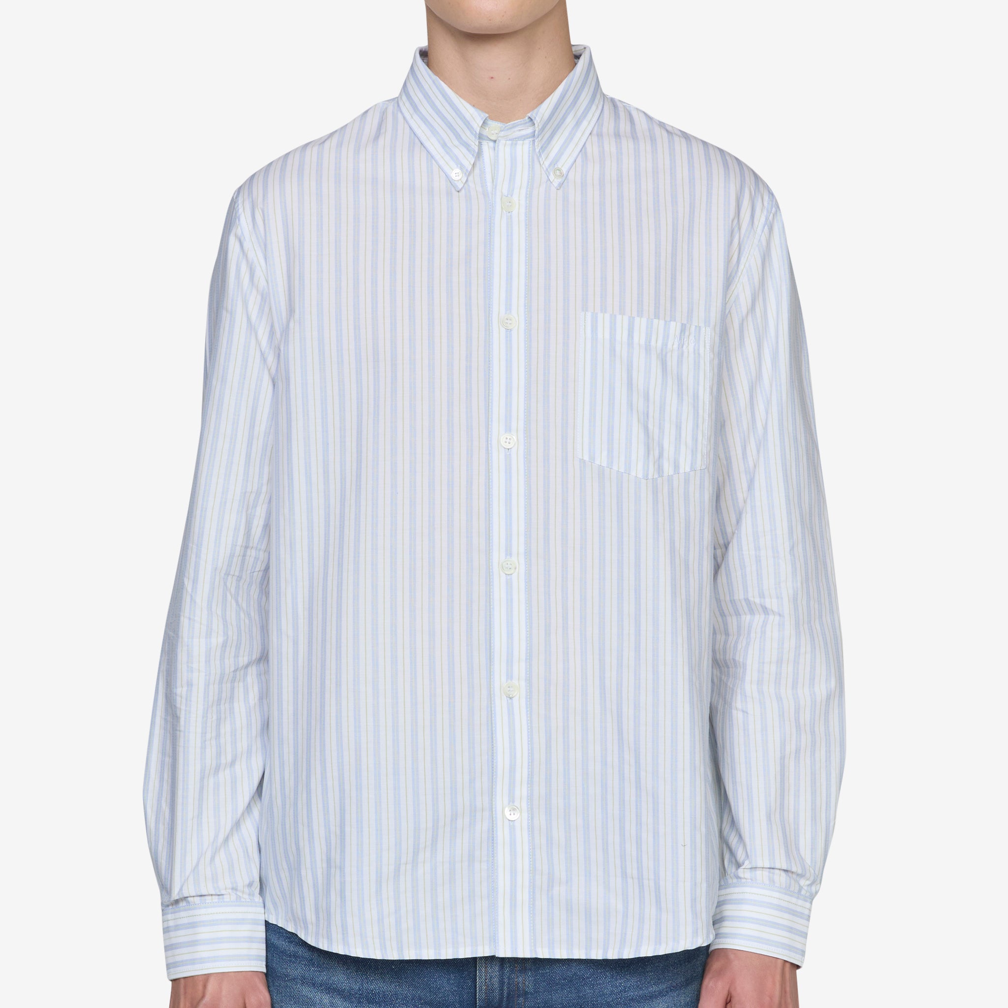 Edouard Embroidered Shirt Pale Green - Elegant Casual Wear for Men | Perfect for Office, Date Night & Special Occasions
