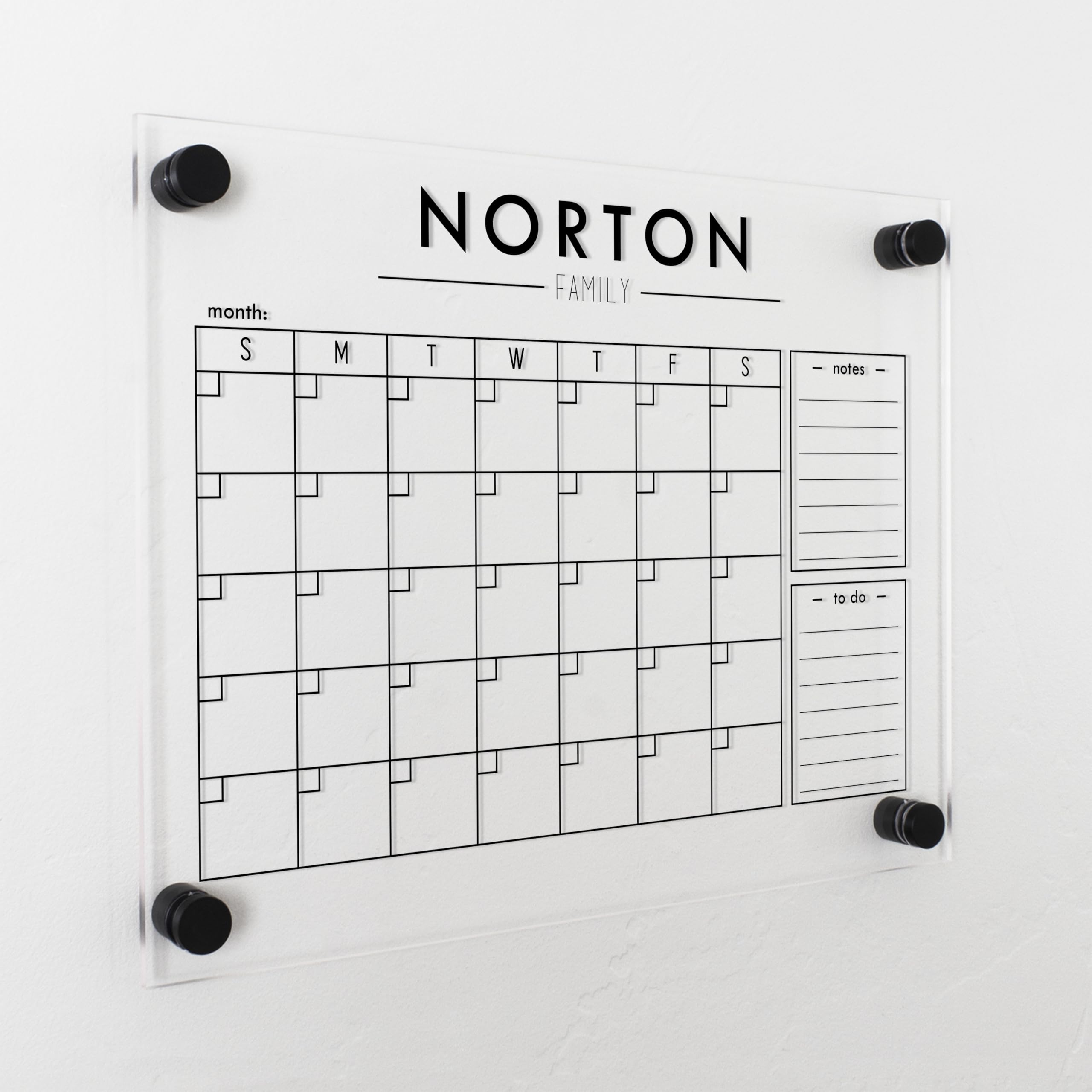 2025 Custom Wall Calendar - Modern Acrylic Dry Erase Planner with Personalization - 14