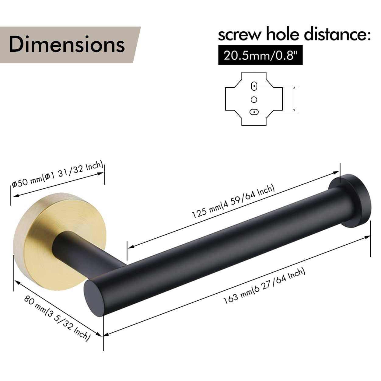KES Stainless Steel Toilet Paper Holder - SUS304 Wall Mount Bathroom Toilet Roll Dispenser - Matte Black & Brushed Gold (A2175S12-BKBZ) - Perfect for Modern Bathrooms, Powder Rooms & RVs
