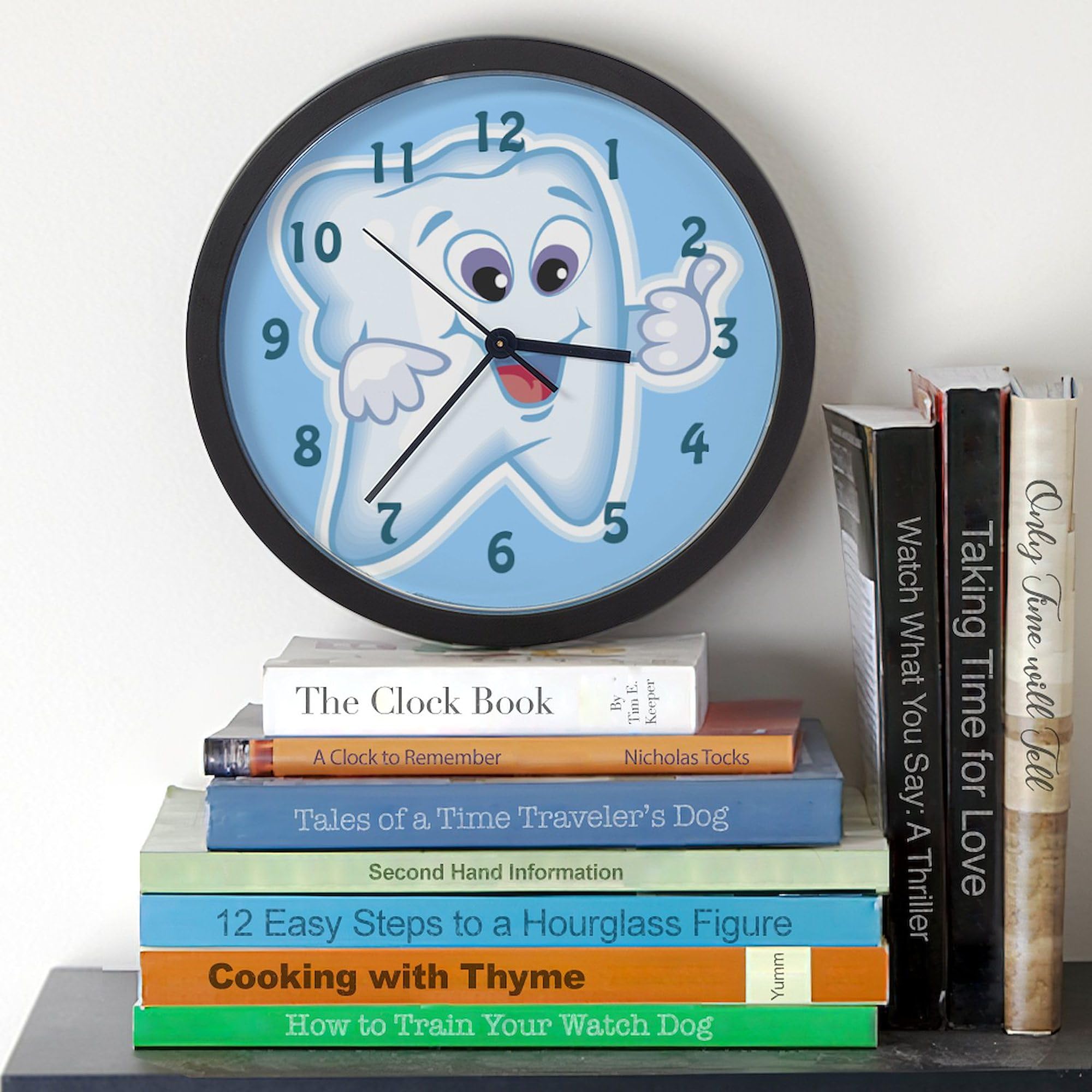 Cute Dentist Dental Hygienist 10 Inch Wall Clock - Perfect for Living Room, Kitchen or Office Decor | Funny Dental Gift for Dentists & Hygienists | Battery Operated Silent Clock for Home & Workplace