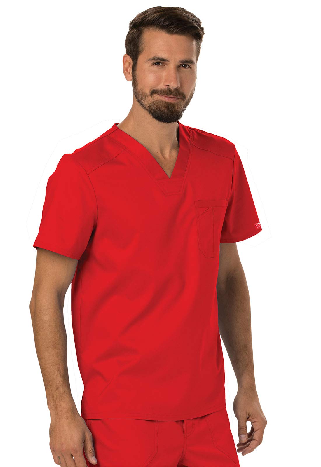 Cherokee Men's Scrubs Top - Comfortable Workwear V-Neck Shirt with Tuckable Design (WW690) | Perfect for Nurses, Doctors & Healthcare Professionals