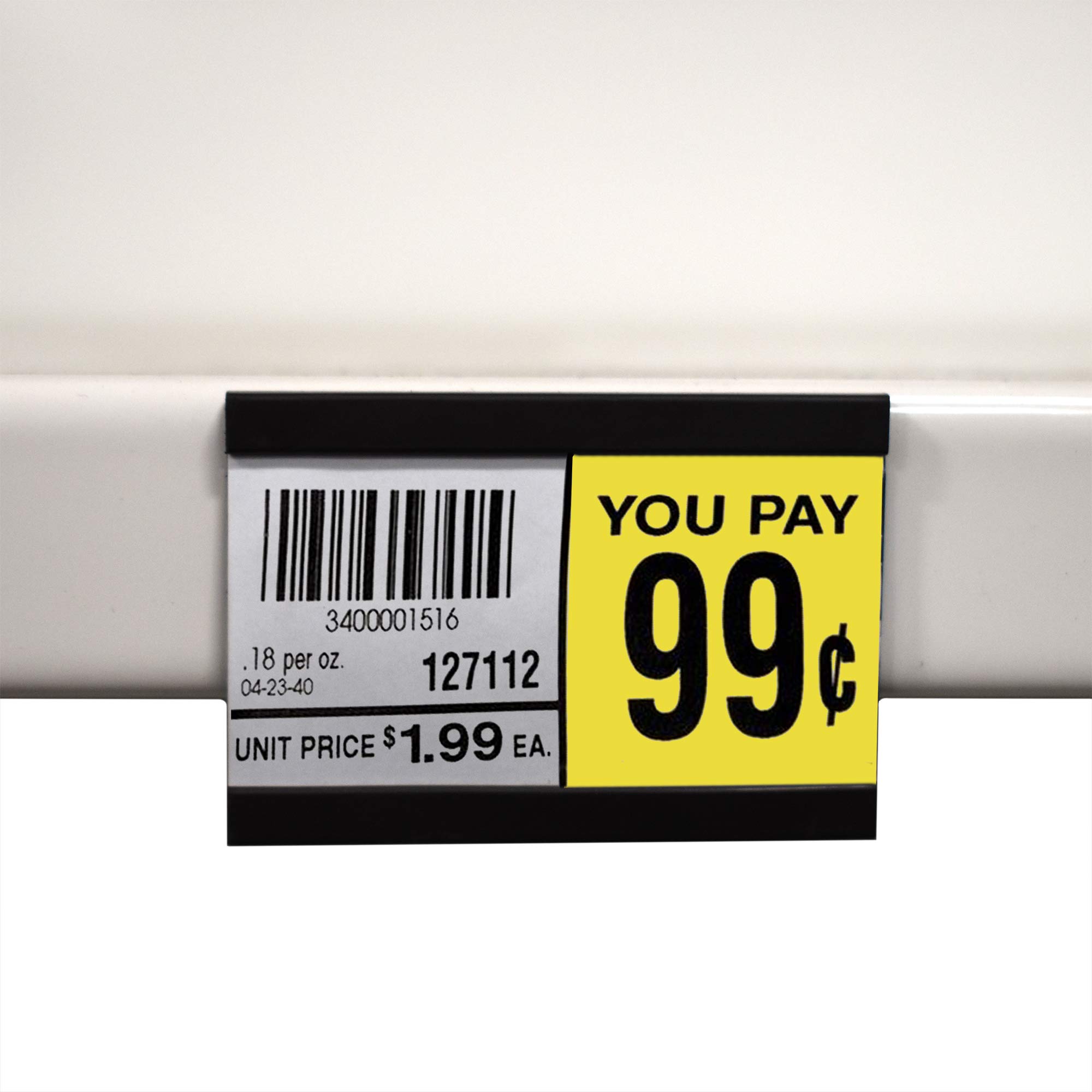 Magnetic UPC Label Holder for Pharmacy Shelves & Gondola Displays - 50 Pack, Fits 2