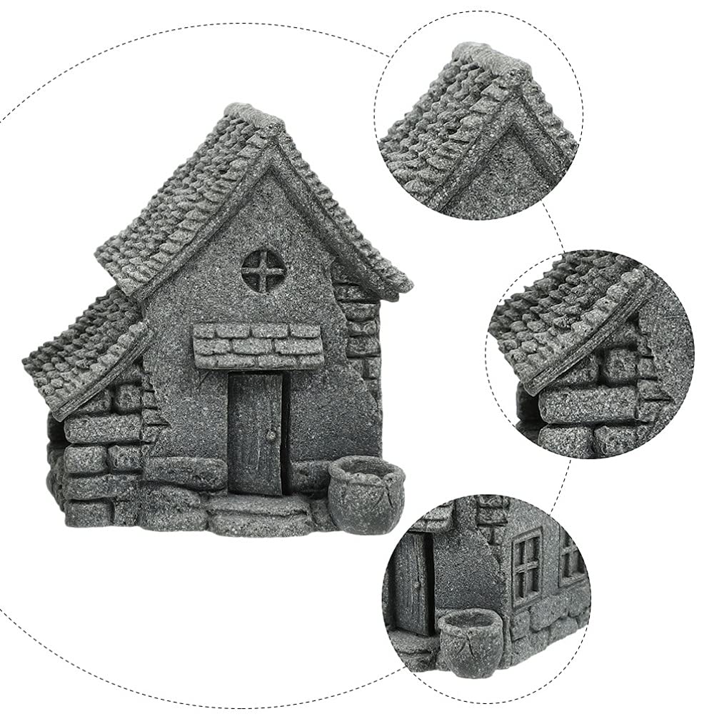 DOITOOL Miniature Pagoda Statue - Asian Zen Garden Decor, Chinese Bonsai Accessory, Micro Village House Figurine for Home & Office Desk Decoration | Perfect for Meditation Spaces, Feng Shui Displays, and Miniature Landscape Dioramas