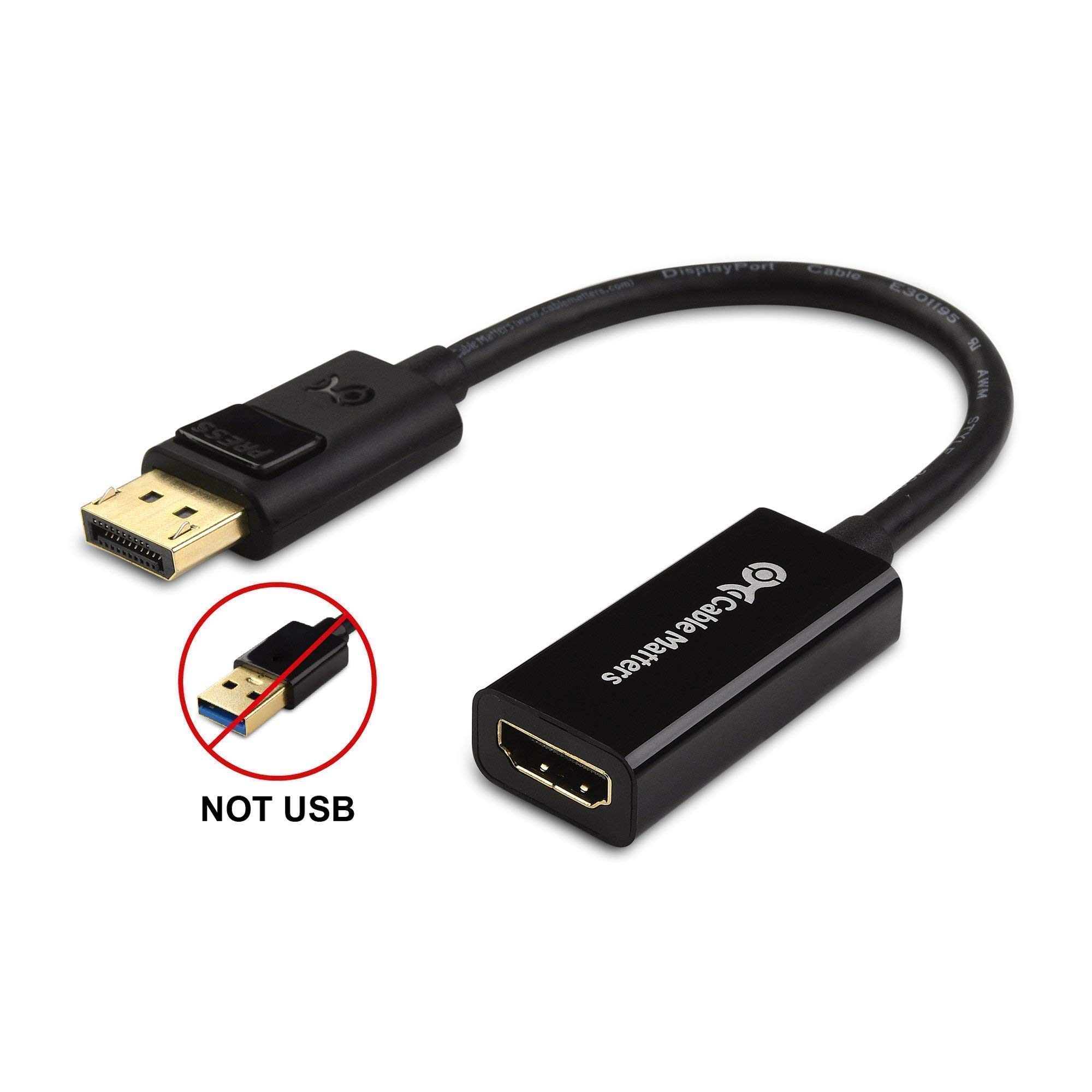 Premium Certified DisplayPort to HDMI Adapter & HDMI Cable - 4K 60Hz Gold-Plated Connectors for PC, Laptop, Monitor, TV - Ideal for Gaming, Home Theater & Office Setup