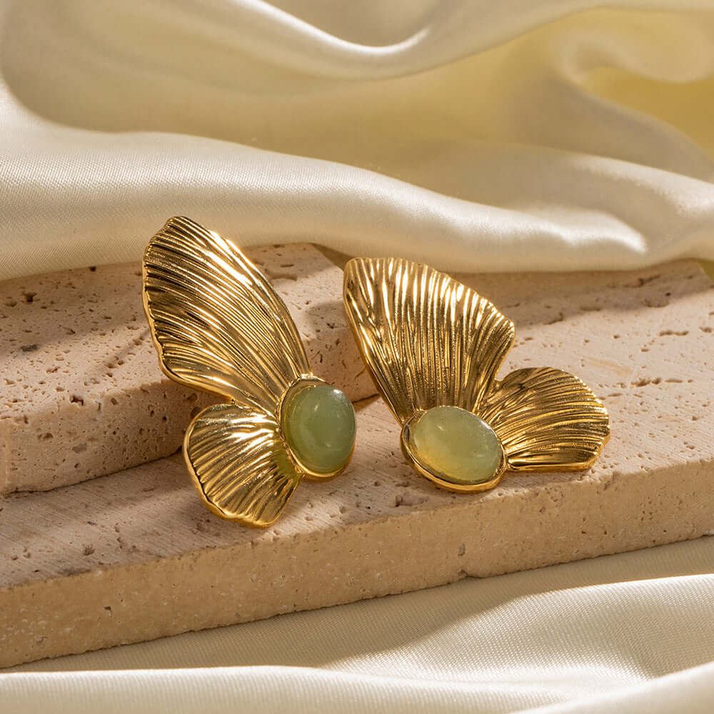 18K Gold Plated Chunky Butterfly Stud Earrings for Women - Fashion Jewelry Gift for Birthday, Anniversary & Valentine's Day | JDE004 | Perfect for Parties, Date Nights & Special Occasions