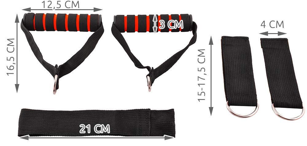 Premium Resistance Bands Set with Handles & Door Anchor - 5 Levels of Latex Exercise Bands for Full Body Workout, Strength Training, Yoga & Home Gym Fitness - Ideal for Men & Women