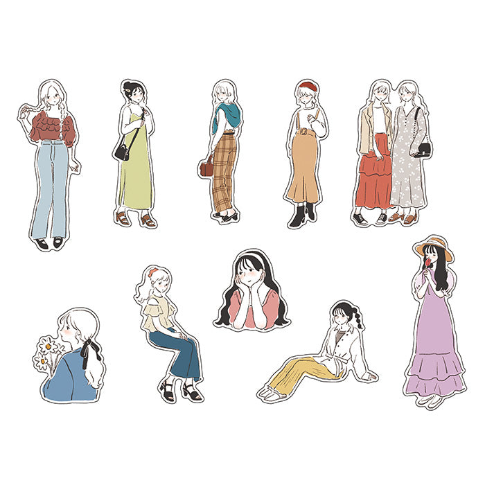 Amie Sweet Girl Flake Sticker - Cute Decorative Vinyl Stickers for Laptops, Water Bottles & Scrapbooking - Perfect for DIY Crafts, Journaling & Gift Wrapping