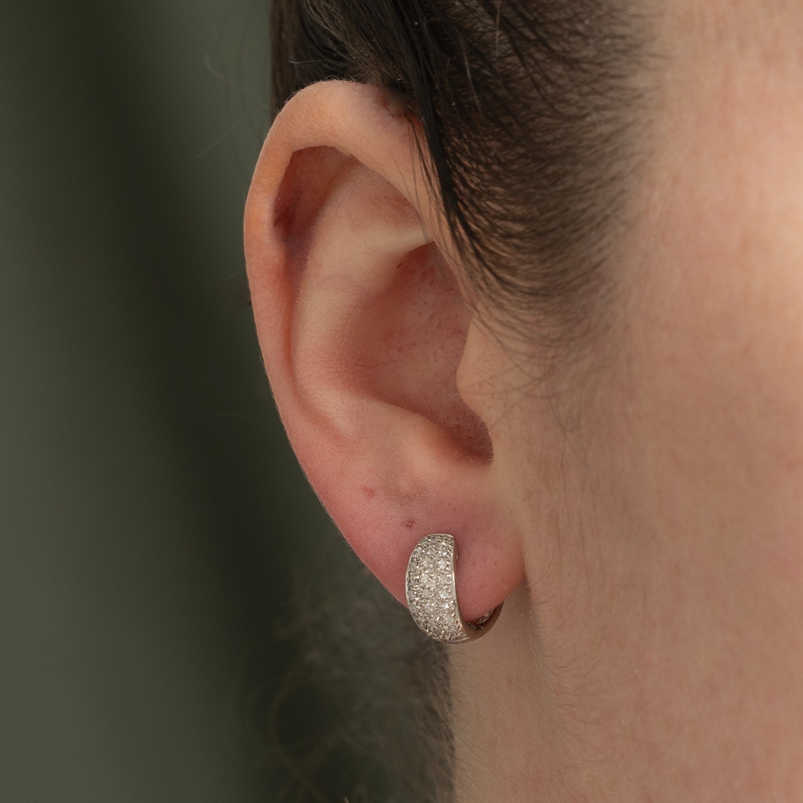 10K Gold Diamond Cluster Huggie Earrings for Women | 0.27ctw Sparkling Stud Hoops | Perfect for Everyday Wear, Date Nights & Special Occasions