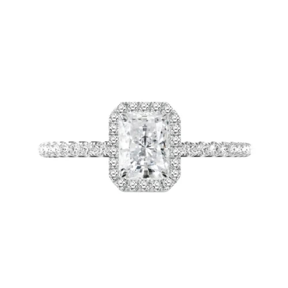 2.85 Carat Radiant Cut Moissanite Engagement Ring with Hidden Halo - Handcrafted Vintage Style Wedding Ring for Women - Perfect for Proposals, Anniversaries & Special Occasions
