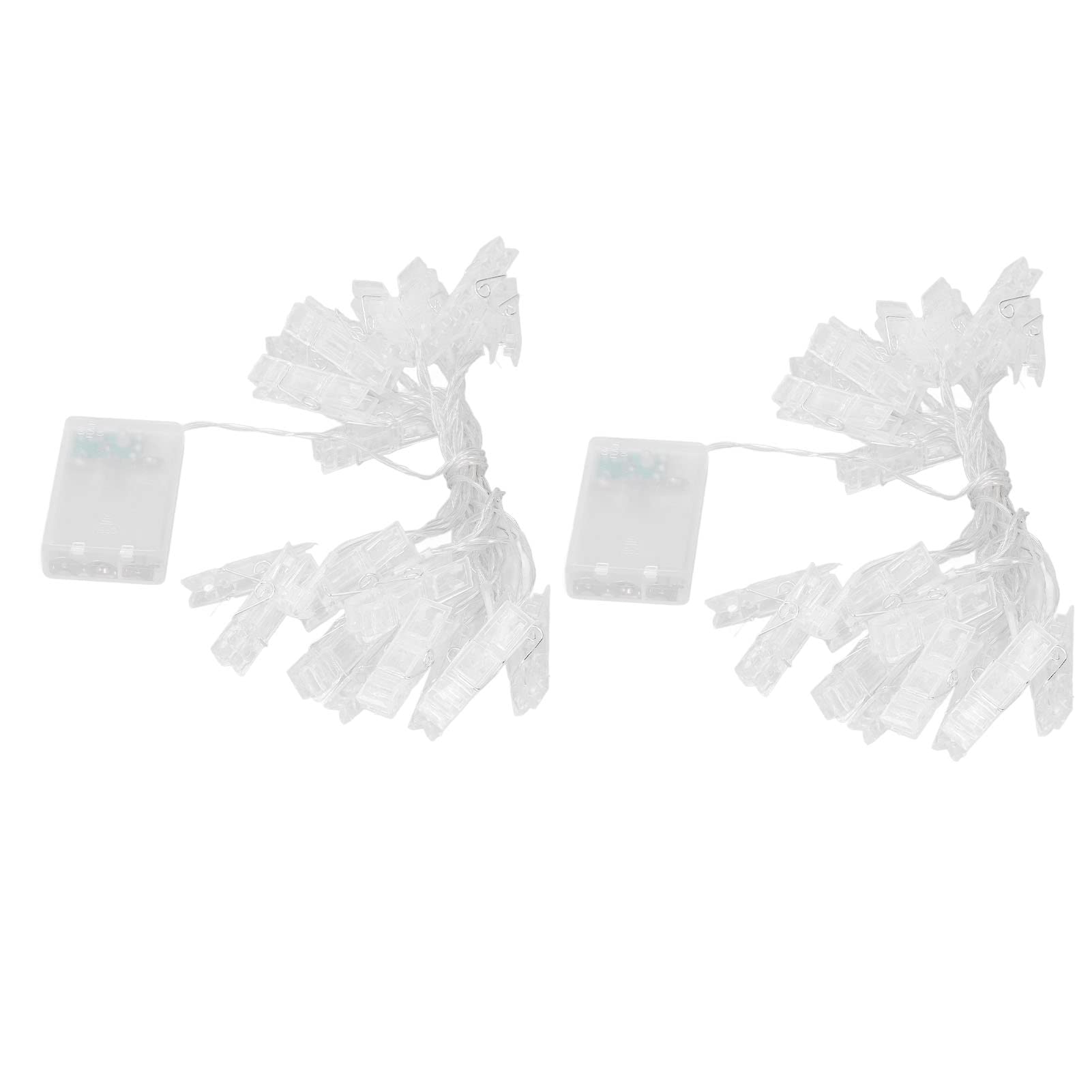 Okuyonic 40 LED Photo Clip String Lights - 2 Pack Battery Powered Hanging Picture Lights for Wedding, Party, Home Decor & Wall Background - Perfect for Indoor & Outdoor Events, Bedroom, Living Room, and Garden Decorations