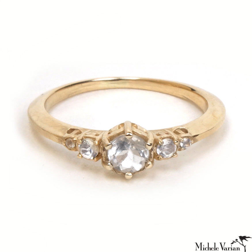 Diamond Commune Ring - Elegant 14K Gold Stackable Band for Women | Perfect for Weddings, Anniversaries & Everyday Wear