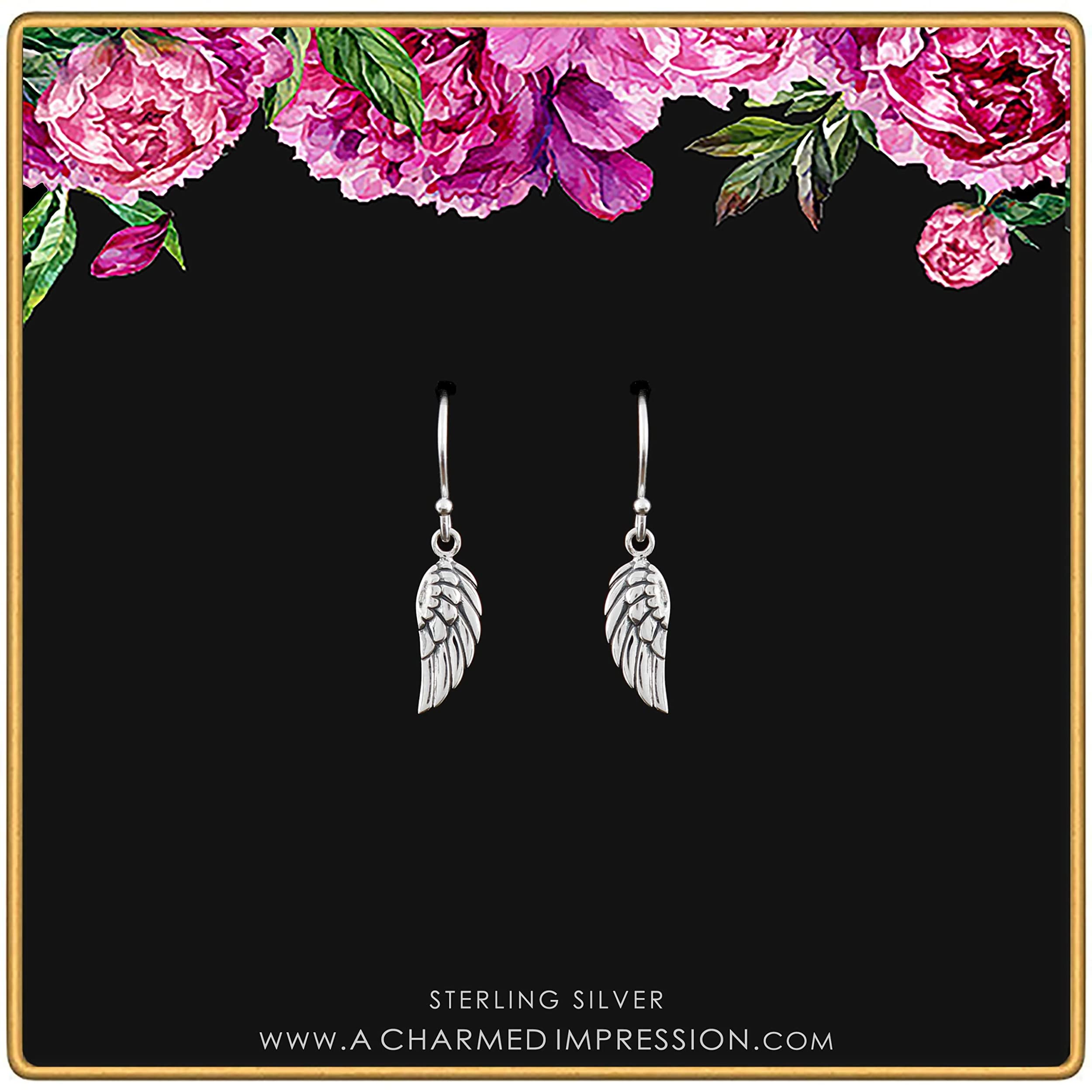 Angel Wing Sterling Silver Earrings for Women - Elegant Hypoallergenic Jewelry for Everyday Wear & Special Occasions