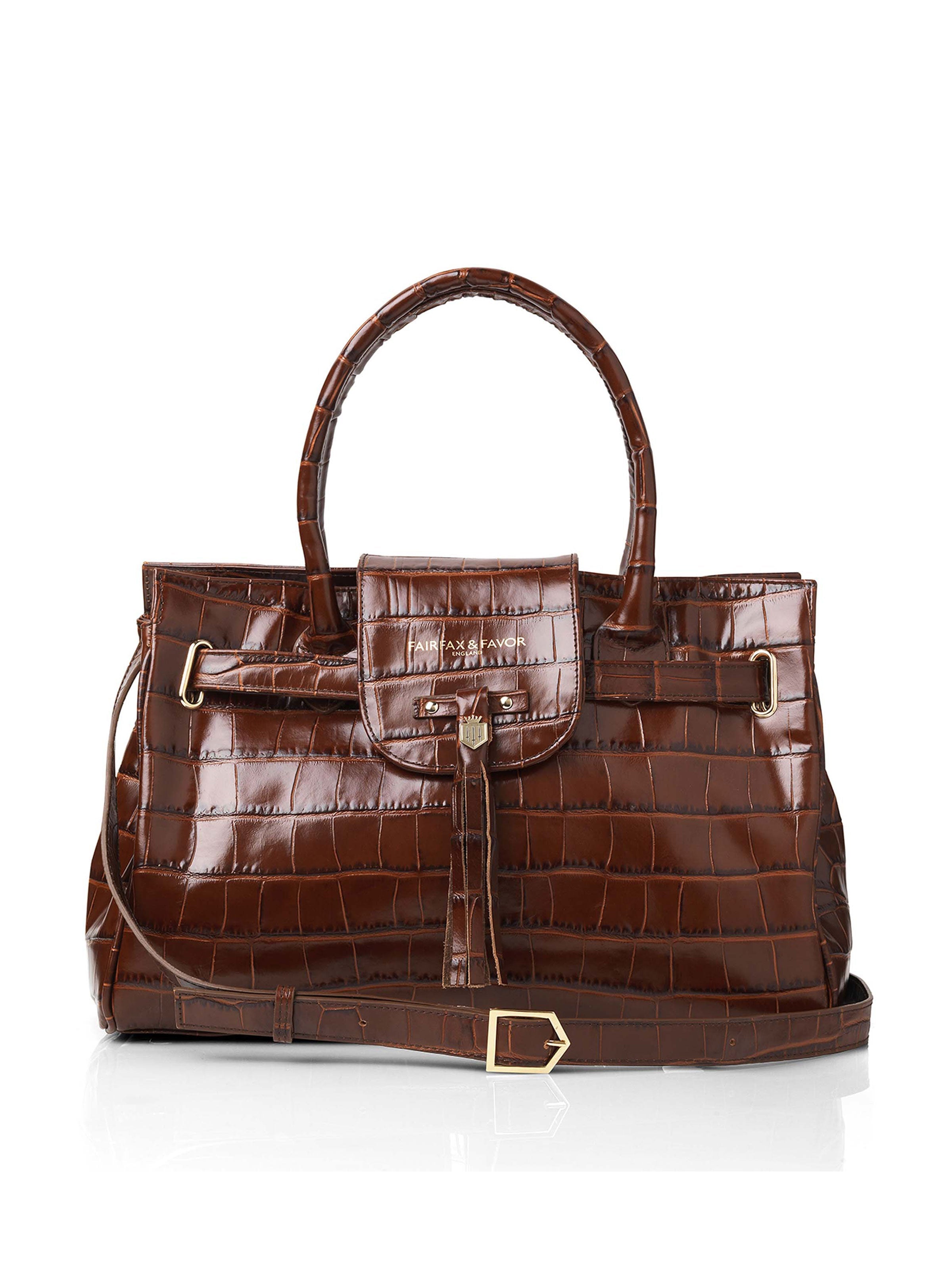 Luxury Windsor Handbag - Genuine Conker Leather Crossbody Purse for Women | Elegant Everyday & Evening Use