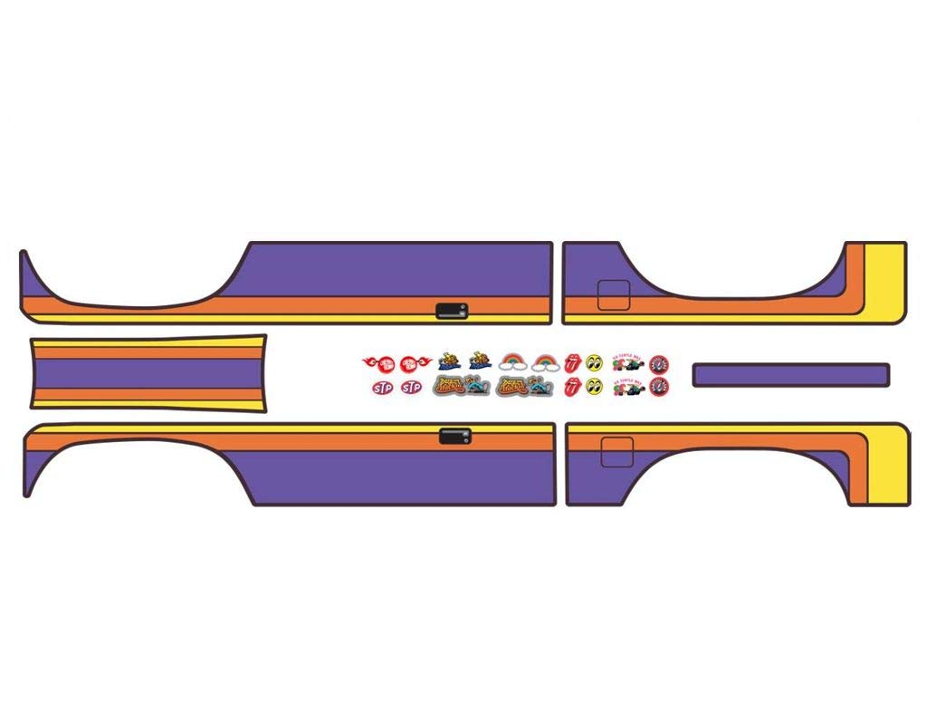 Element RC Enduro Sendero 1/10 Scale RC Rock Crawler Body Decal Sticker Set - Purple, Orange, Yellow Decals for Customization | Perfect for Off-Road Racing, Trail Crawling & RC Car Enthusiasts