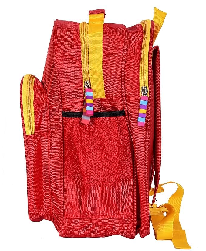 Kuber Industries Disney Mickey Mouse Kids School Backpack - 3 Compartment Book Bag for Boys & Girls - Durable Student Backpack for Elementary School, Travel & Daily Use - Red