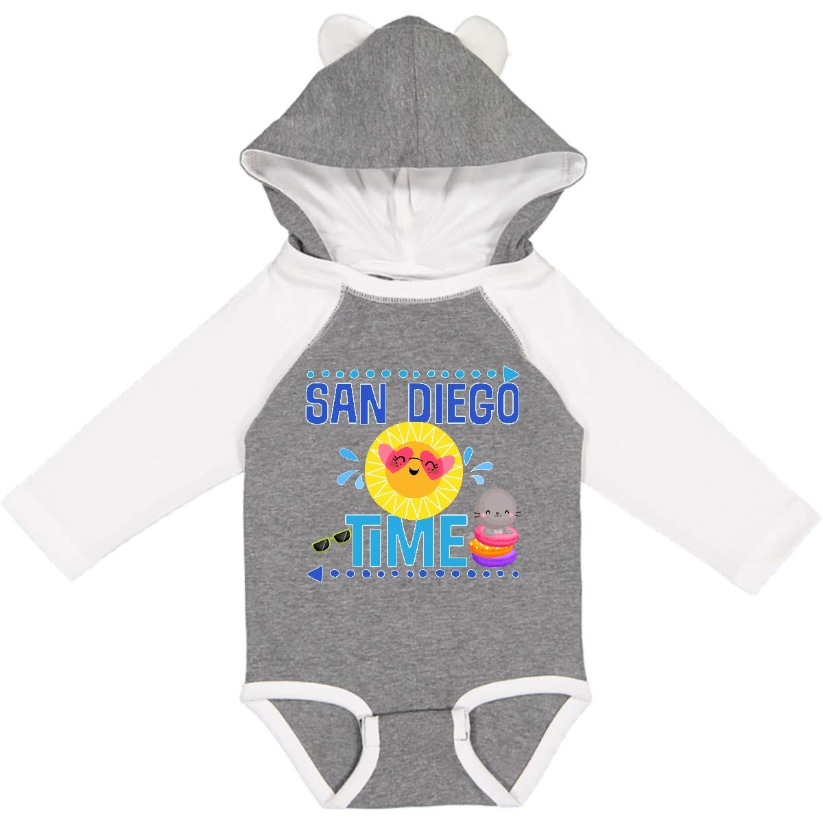 Inktastic San Diego Vacation Cute Beach Long Sleeve Baby Bodysuit - Perfect for Beach Trips, Family Photos & Casual Outings