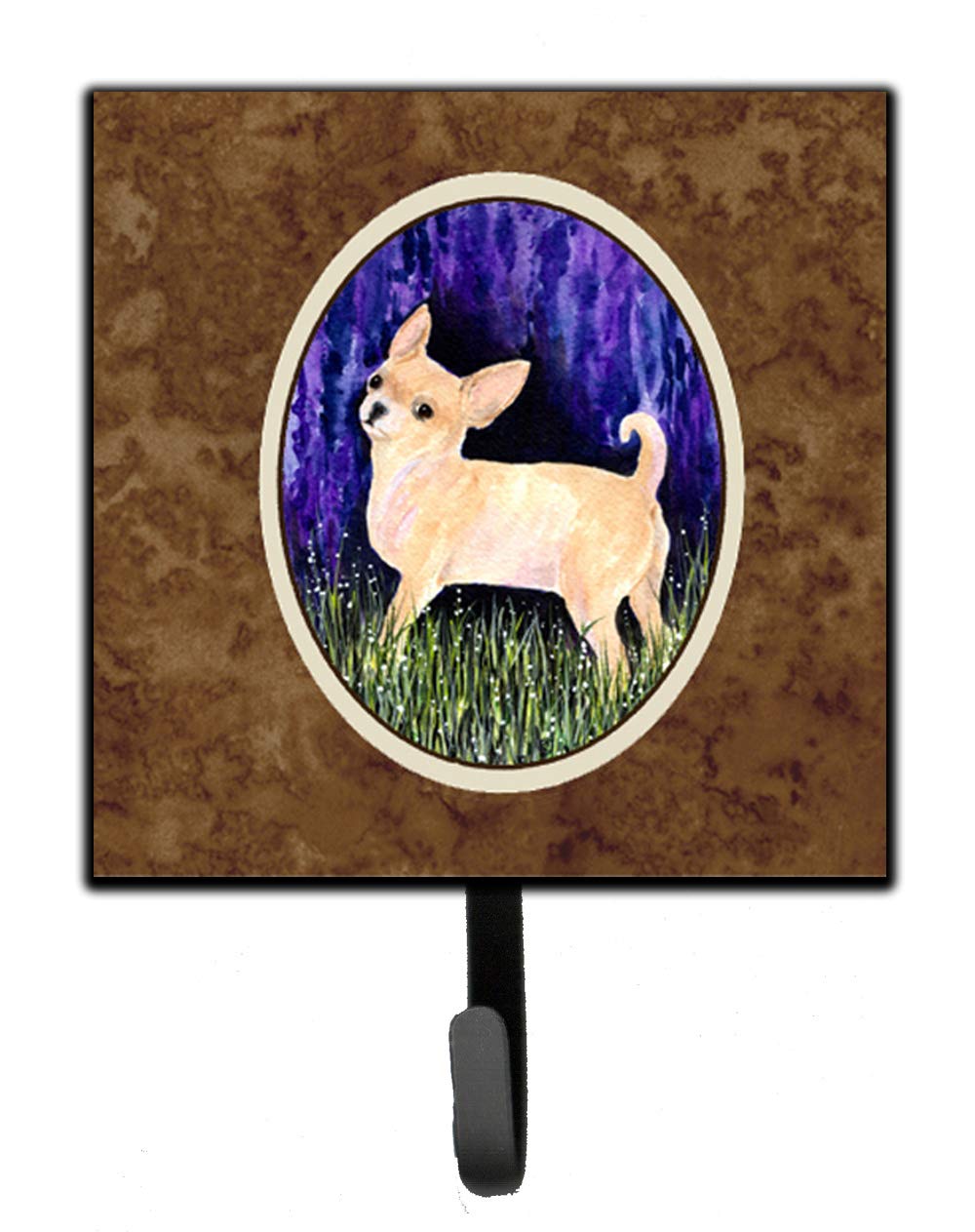 Starry Night Chihuahua Wall Hook Set - 4 Key Holder & Coat Rack for Leashes, Towels, Aprons - Perfect for Entryway, Kitchen, or Bathroom Organization