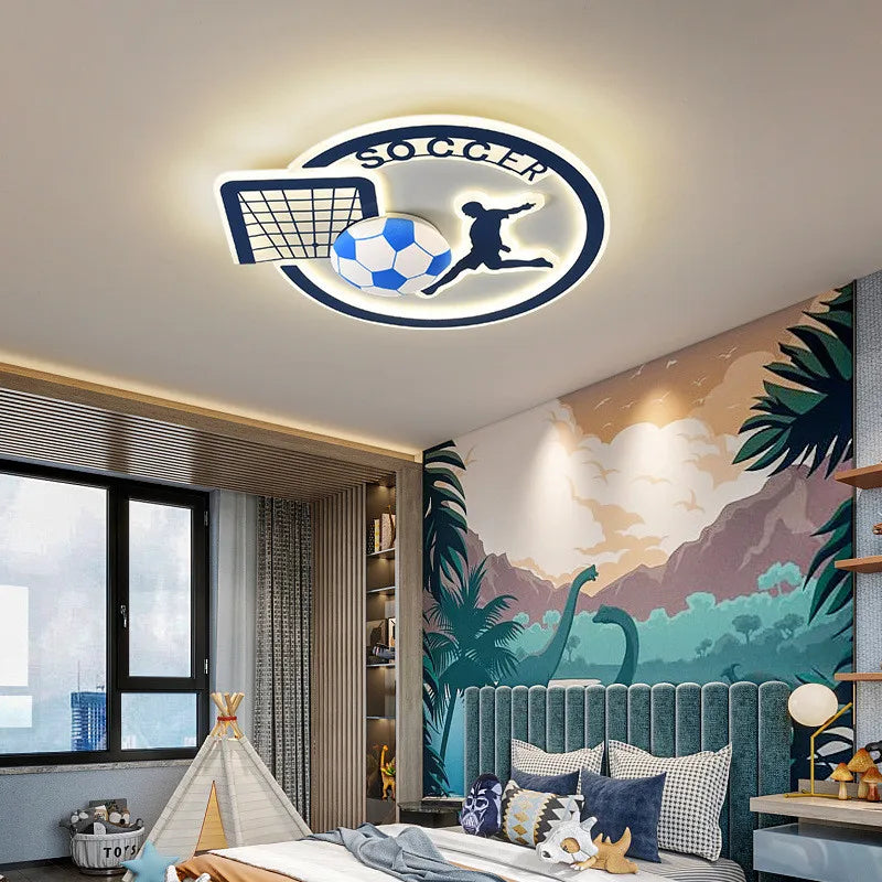 Football Soccer Ceiling Light for Kids Room - LED Sports Fan Bedroom Lighting for Boys & Girls - Perfect for Game Room, Nursery, and Sports-Themed Decor