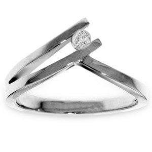 0.1 Carat 14K Solid White Gold Pygmalion Diamond Ring for Women - Elegant Engagement & Wedding Band - Perfect for Anniversary, Proposal, and Special Occasions