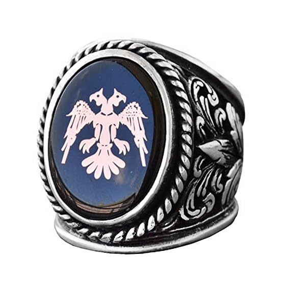925 Sterling Silver Double Headed Eagle Ring for Men - Albanian Eagle Jewelry Gift for Him - Perfect for Gifts, Weddings & Special Occasions