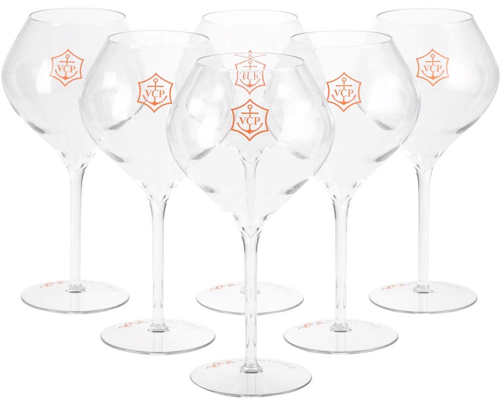 Veuve Clicquot Champagne Flutes Set of 6 - Premium Acrylic Yellow Glass Flutes with Luxury Gift Box - Perfect for Weddings, Anniversaries & Holiday Celebrations