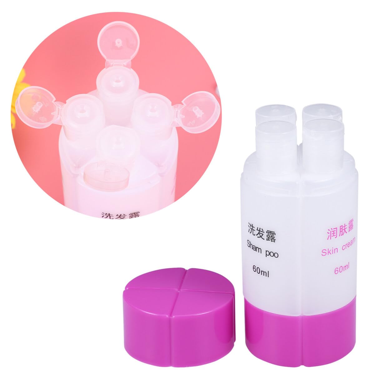 Uonlytech 1pc Leakproof Travel Bottle Set - Bar Soap Container, Liquid Dispenser & Lotion Bottle (Purple) | Perfect for Toiletries, Shampoo & Makeup | Compact for Air Travel, Camping & Gym