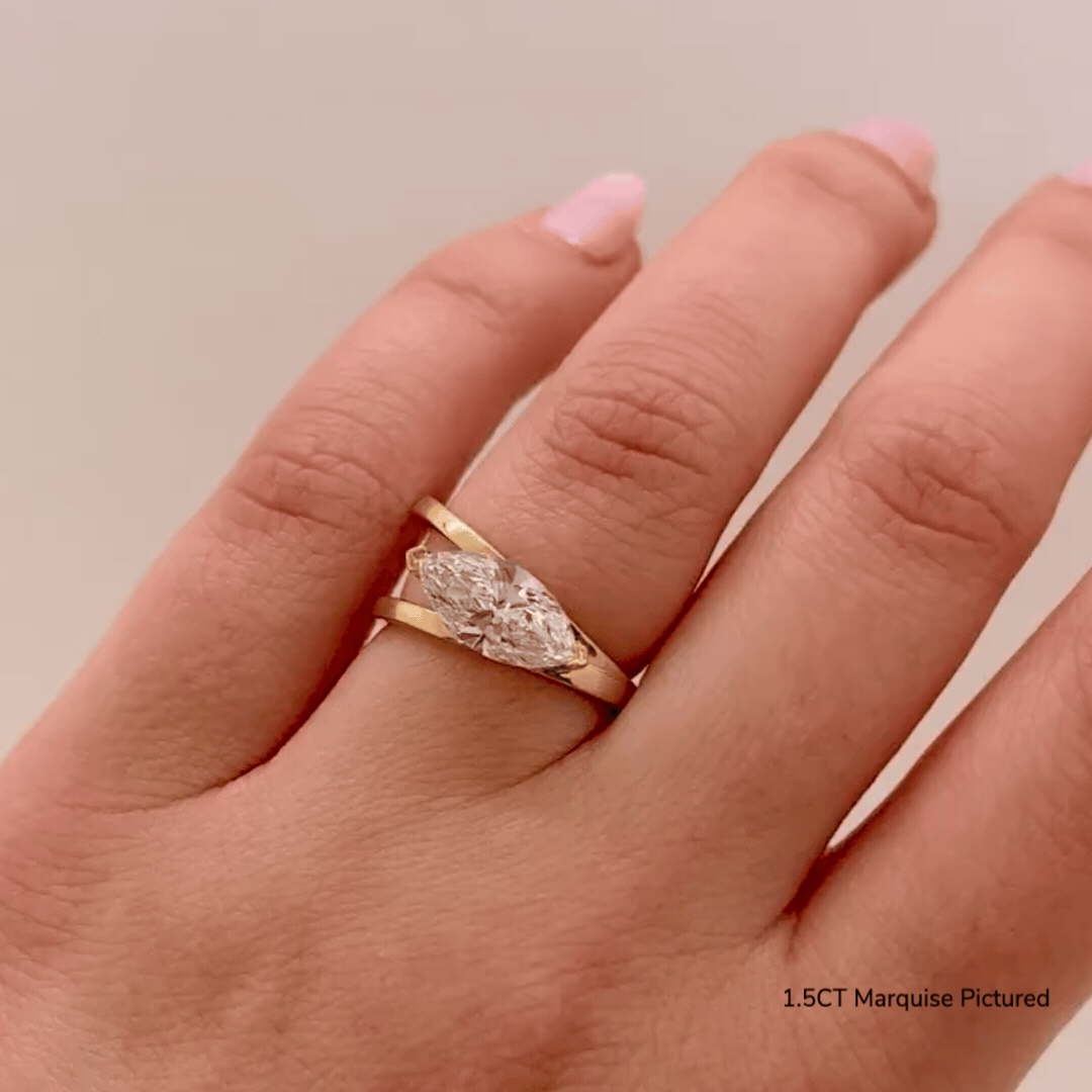 Elegant Marquise V Ring - 14K Gold or Sterling Silver Engagement Wedding Band for Women - Perfect for Proposals, Anniversaries & Special Occasions