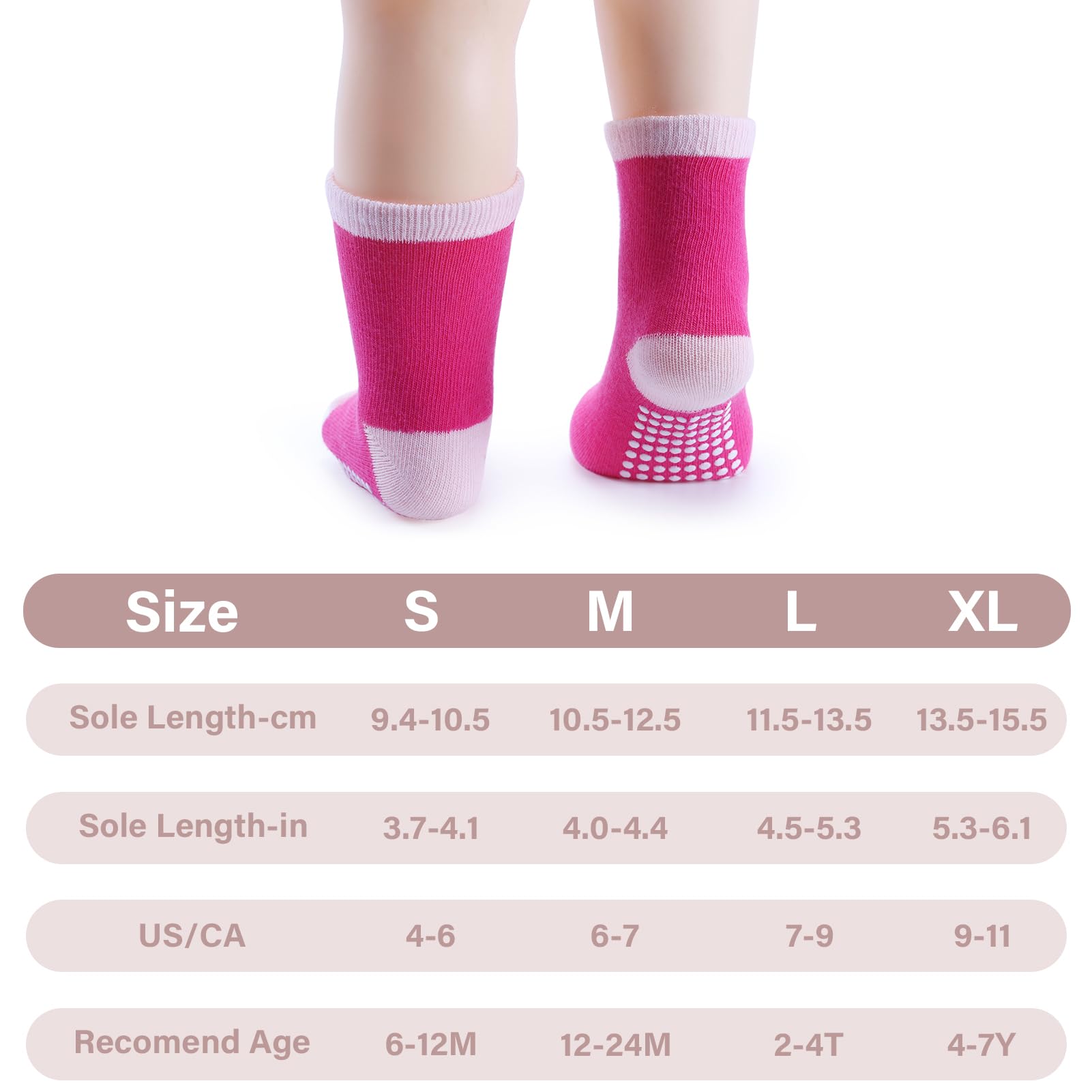 12 Pack Non-Slip Baby Socks for Boys & Girls - Soft Cotton Ankle Socks for Toddlers & Infants - Perfect for Playtime, Daycare and First Steps