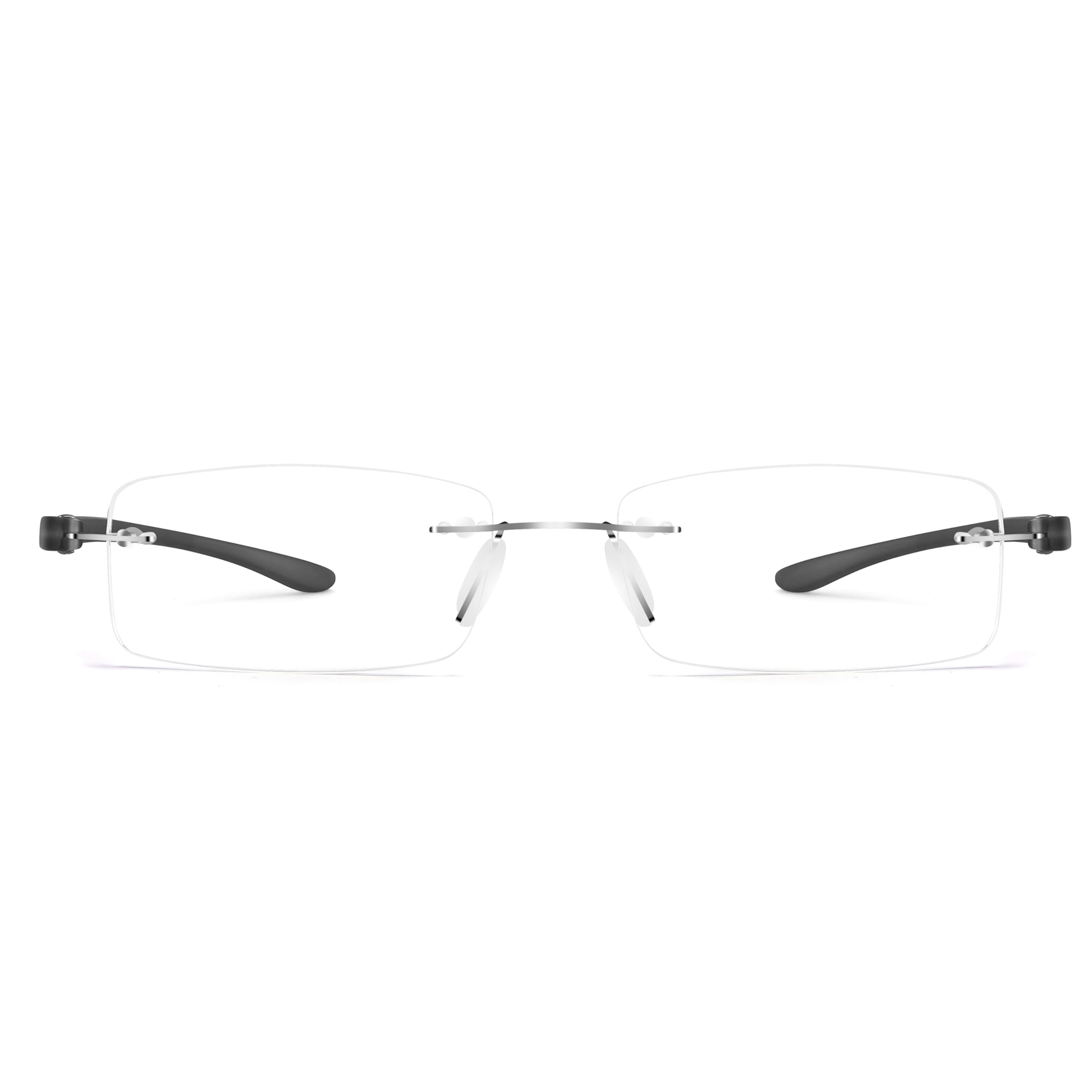 2 Pack Blue Light Blocking Reading Glasses for Men & Women, Anti-Glare Computer Glasses with Frameless Design - Perfect for Office Work, Gaming & Screen Time