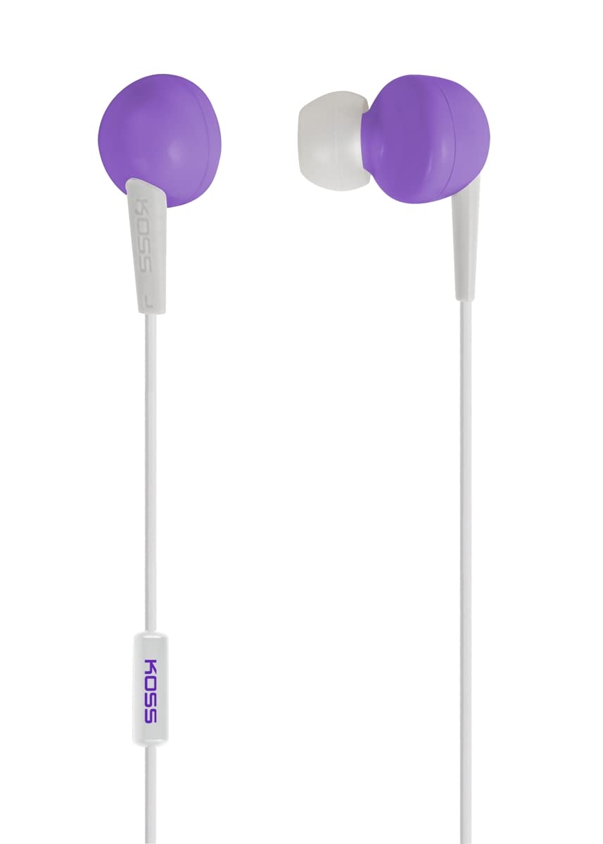 Koss 186602 Keb6i Noise-Isolating In-Ear Headphones with Mic (Violet) - Perfect for Commuting, Workouts & Travel