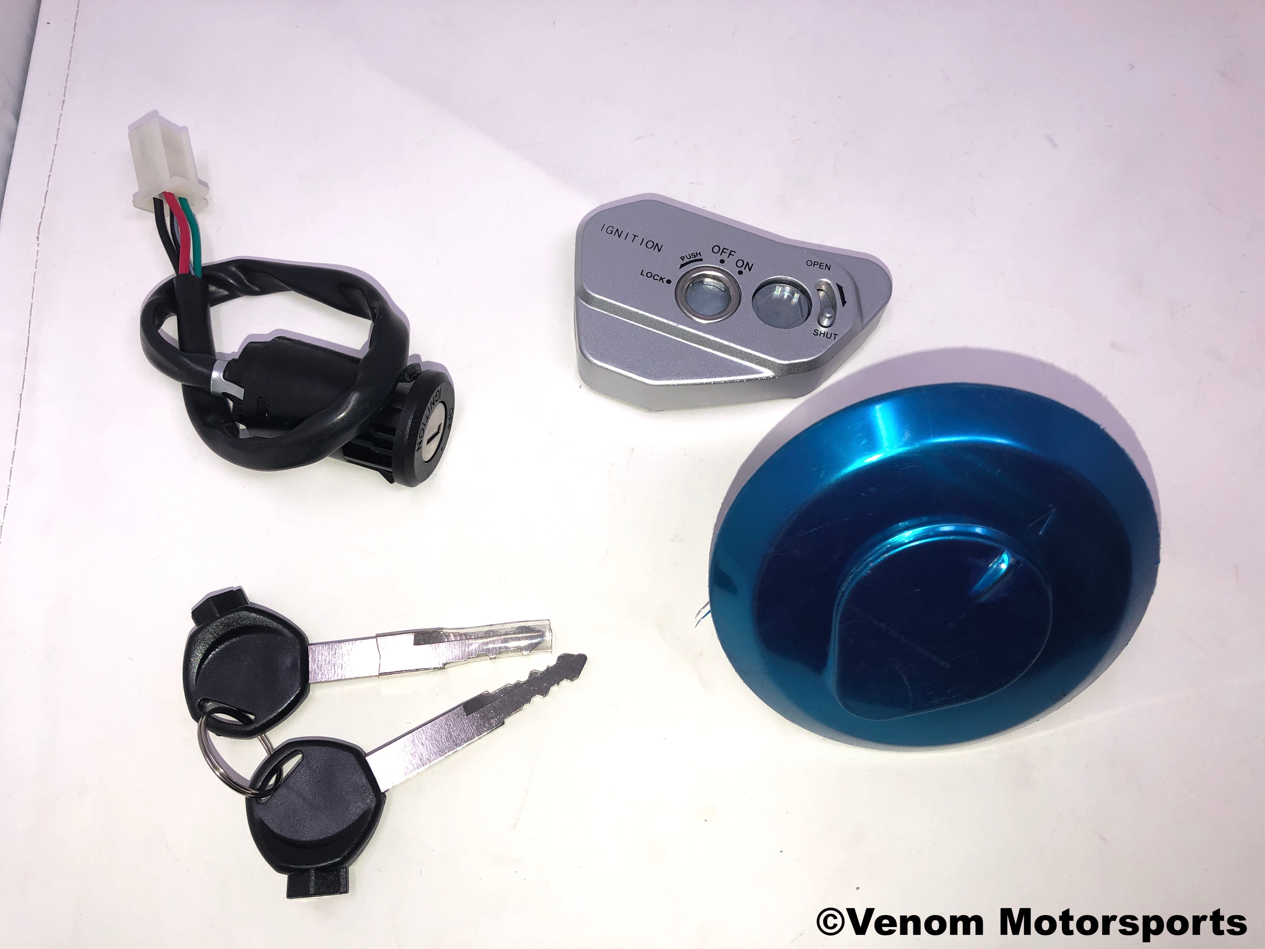 X18 50cc GY6 Scooter Ignition Key Switch Replacement Kit (Part #10080039) - Compatible with 50cc 4-Stroke Engines, Perfect for Scooter Repair & Maintenance