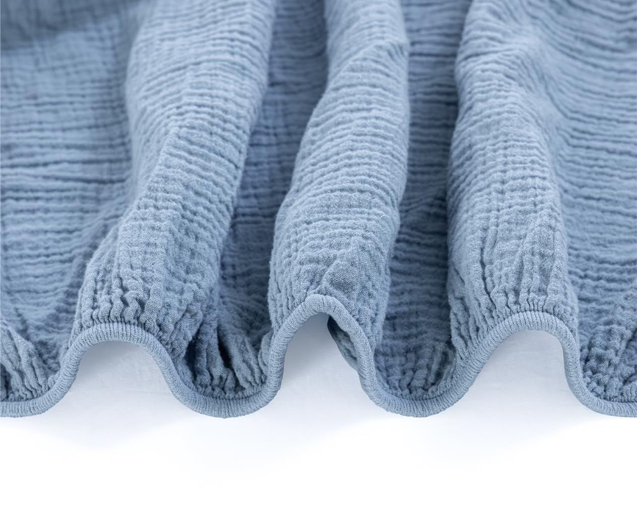 Soft 100% Cotton Muslin Crib Sheets Fitted for Standard Crib Mattress (52x28 Inches) - 2 Pack Baby Crib Sheets for Girls & Boys in Blue & Light Blue | Breathable, Comfortable Nursery Bedding for Newborns & Toddlers | Perfect for Daycare, Home Nursery & Travel Cribs
