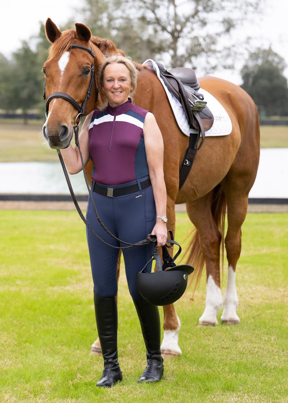 Kerrits Women's Coolcore Full Leg Grip Horse Riding Tights – Breathable Cooling Equestrian Leggings with Silicone Grip & Pockets for Training, Show Jumping & Trail Riding