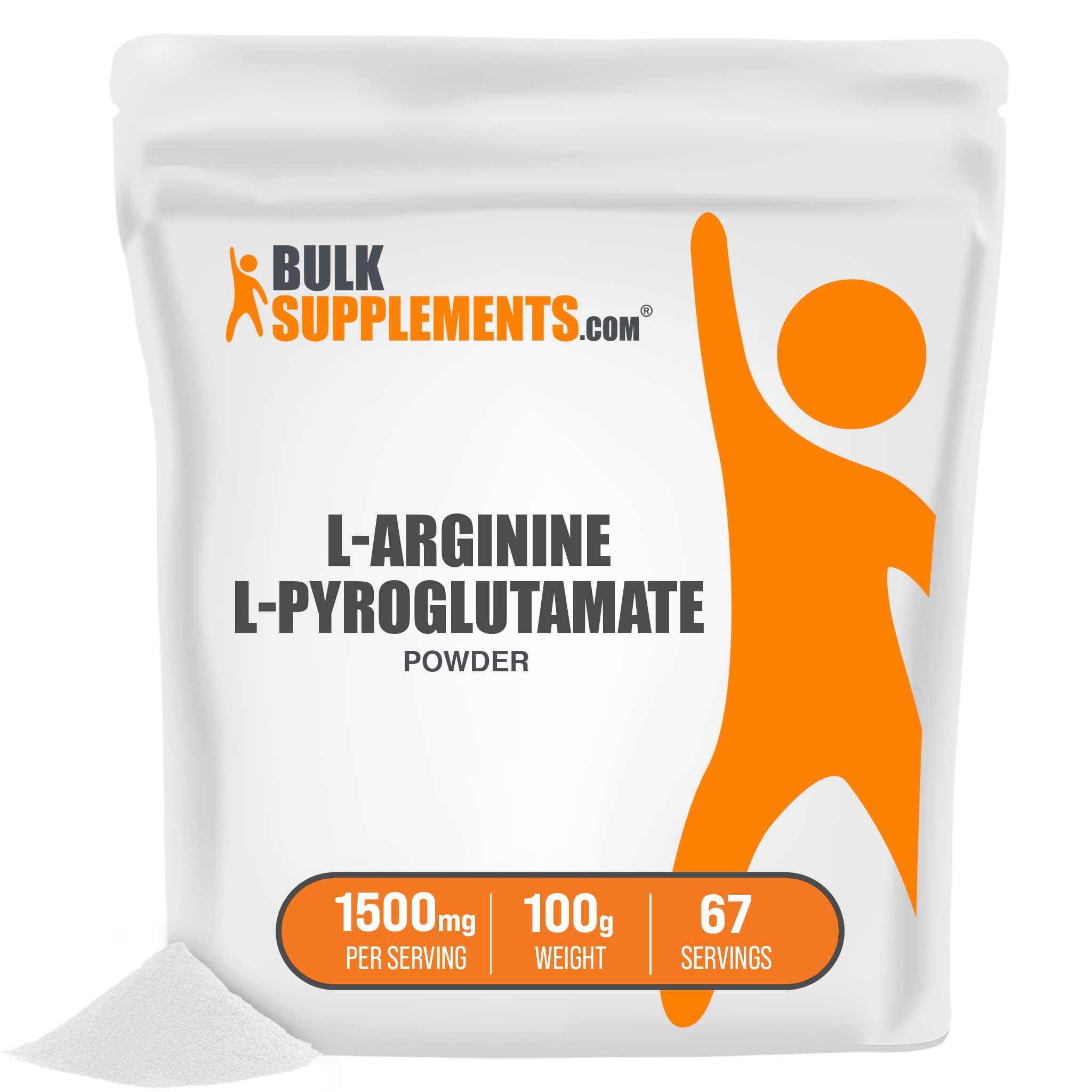 BulkSupplements L-Arginine L-Pyroglutamate Powder - 100g (3.5oz) Nitric Oxide & Blood Flow Supplement for Heart Health, Workout Performance & Energy Boost - Pure L-Arginine Powder for Athletes & Fitness Enthusiasts