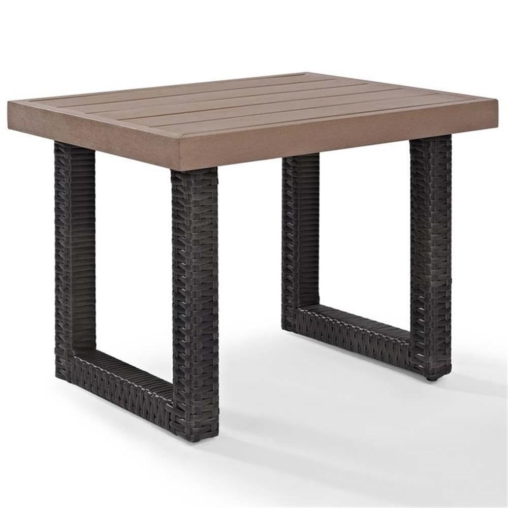 Pemberly Row Brown Side Table - Small Accent Table for Living Room, Bedroom, or Office Decor