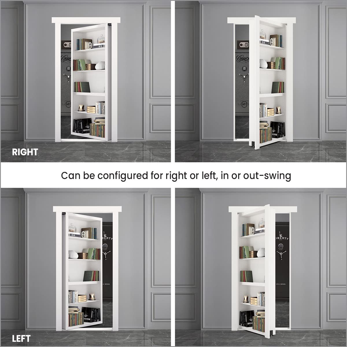 **MURPHY DOOR Hidden Hinge Hardware Kit – Heavy Duty DIY Hidden Door System for Secret Doors & Bookcases, Supports Up to 300 lbs – Perfect for Home Offices, Closets, and Hidden Storage Rooms**