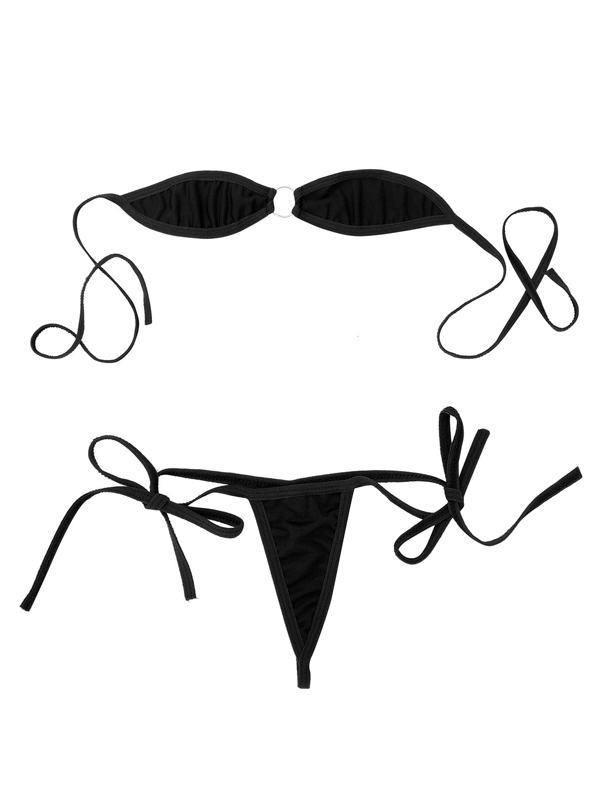 Exotic Minimal Cover Bikini Set for Women - Off Shoulder Micro Bra Top & G-String Briefs Swimwear | Beach, Pool, Vacation & Summer Fashion