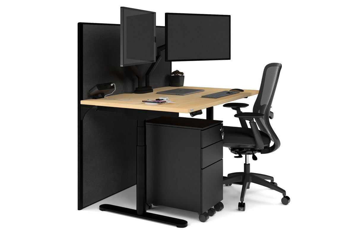 Flexi Premium Height Adjustable Single Workstation Desk - 1400L x 800W with Cable Management - Ergonomic Standing Desk for Home Office & Workspace