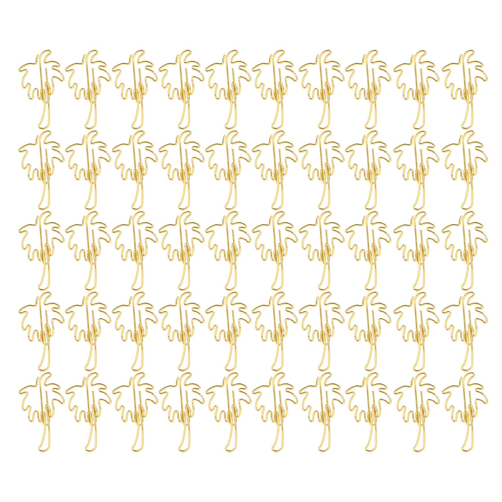 50Pcs Coconut Tree Shaped Metal Paper Clips - Small Organizing Clips for Documents, Photos, Tickets - Perfect for Office, School & Home Organization (Cute Tropical Theme)