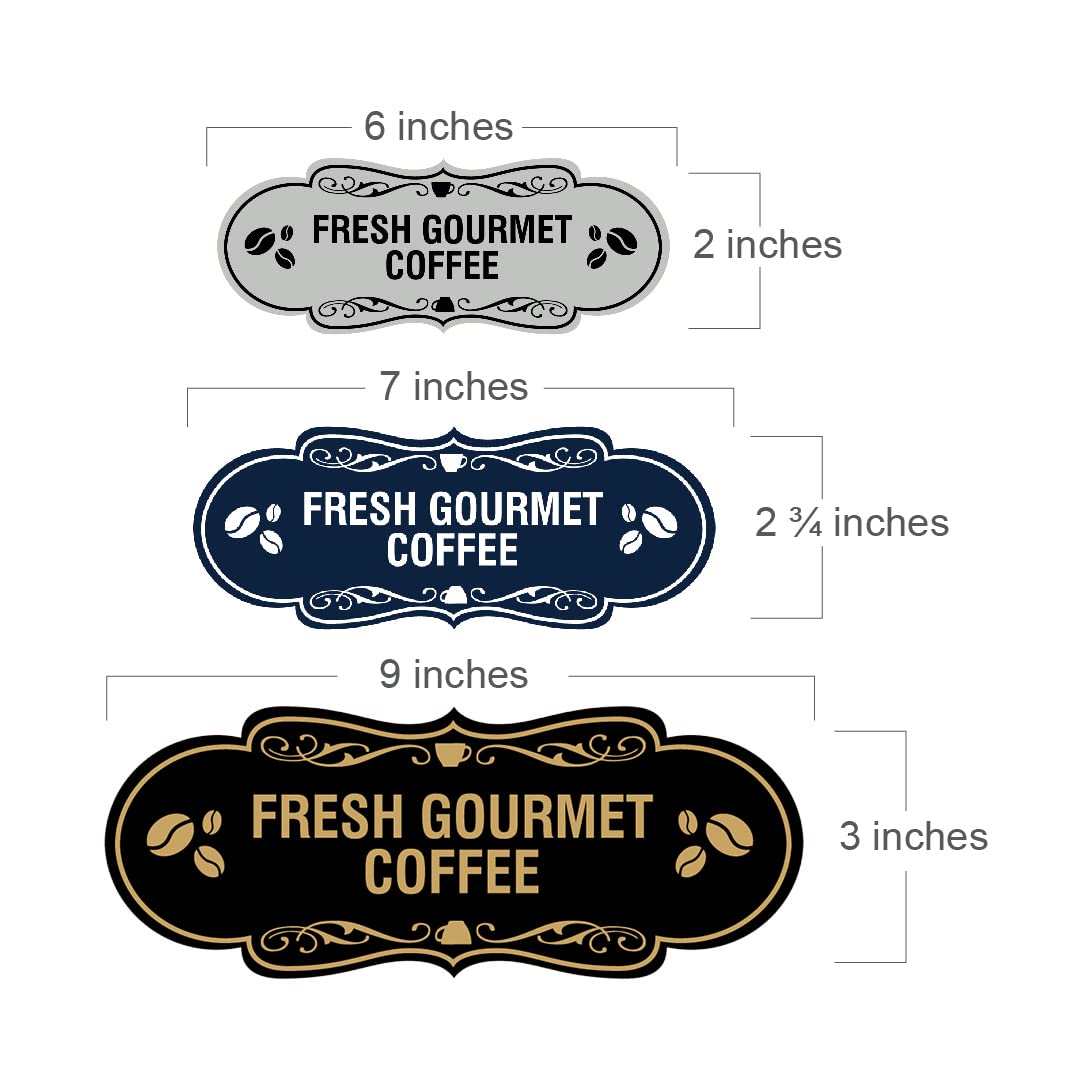 Stylish Black & Gold Gourmet Coffee Sign - Small Wall Decor for Kitchen, Cafe & Coffee Shop