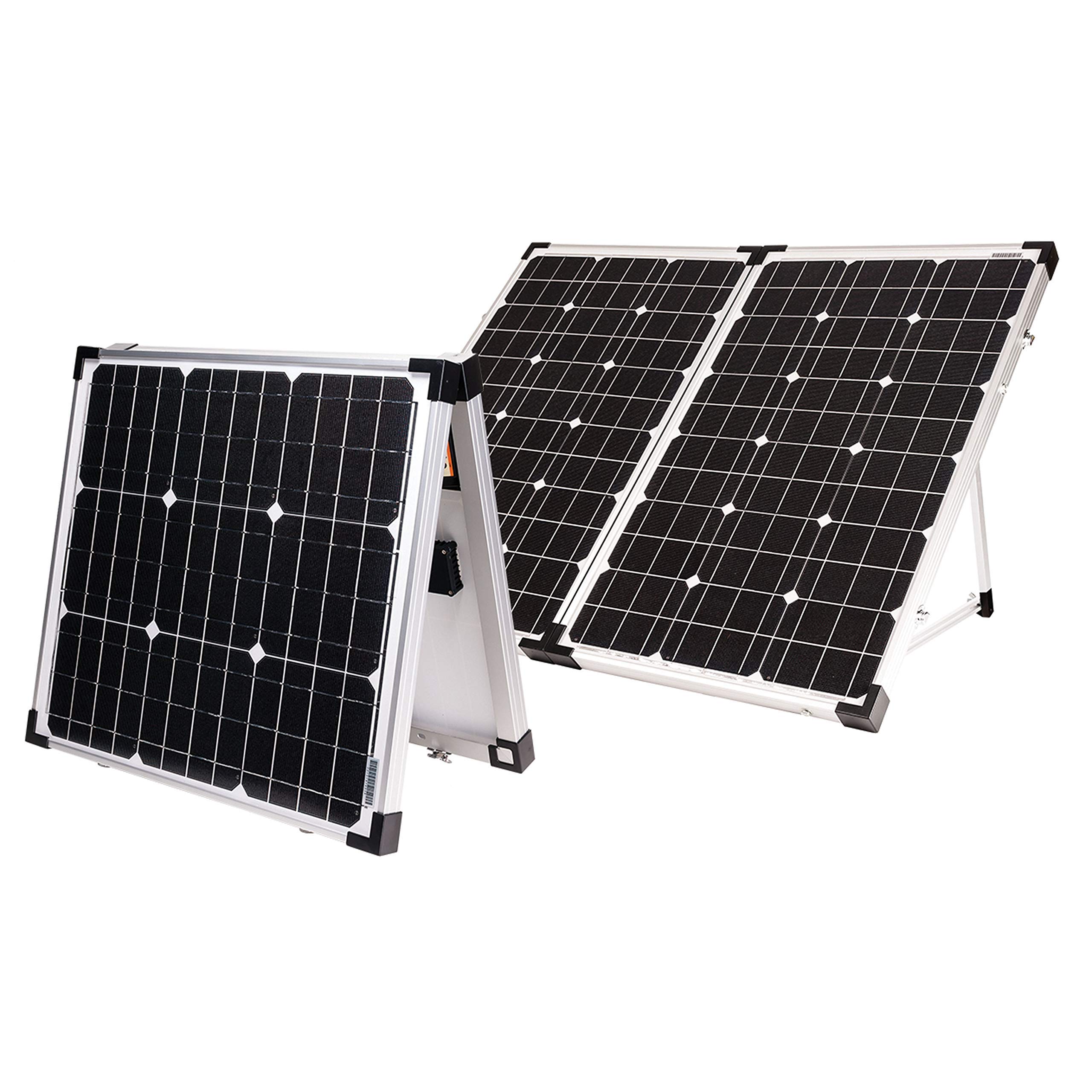 Go Power! GP-PSK-130 130W Portable Folding Solar Panel Kit with 10A Charge Controller - Perfect for RV, Camping, Boating & Off-Grid Power Supply
