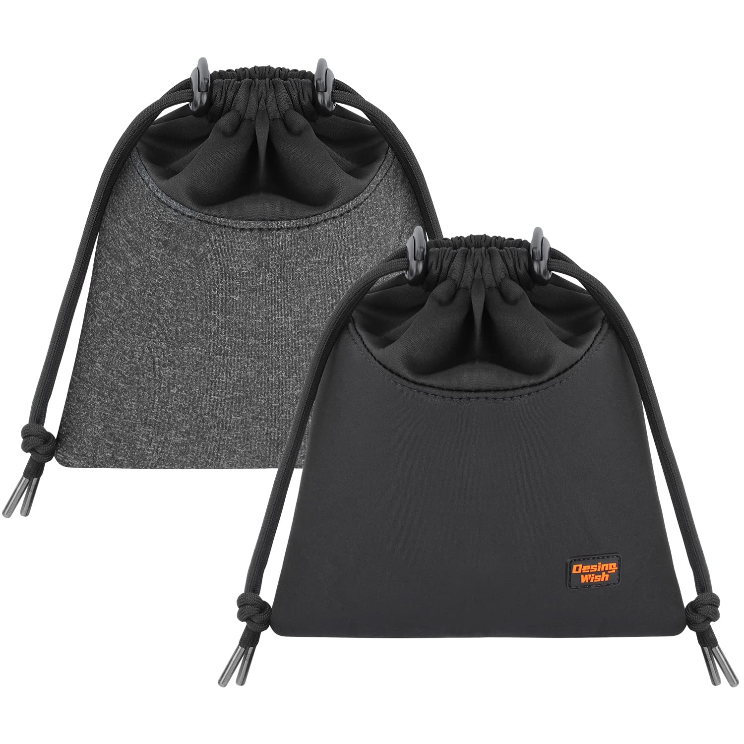 Premium Headphone Storage Bag 2 Pack - Lightweight Travel Pouch for Over-Ear Headphones, Neckband Earbuds & Headsets - Durable Carrying Case for AirPods, Beats, Sony (Large Black & Grey) - Perfect for Travel, Gym & Daily Commute