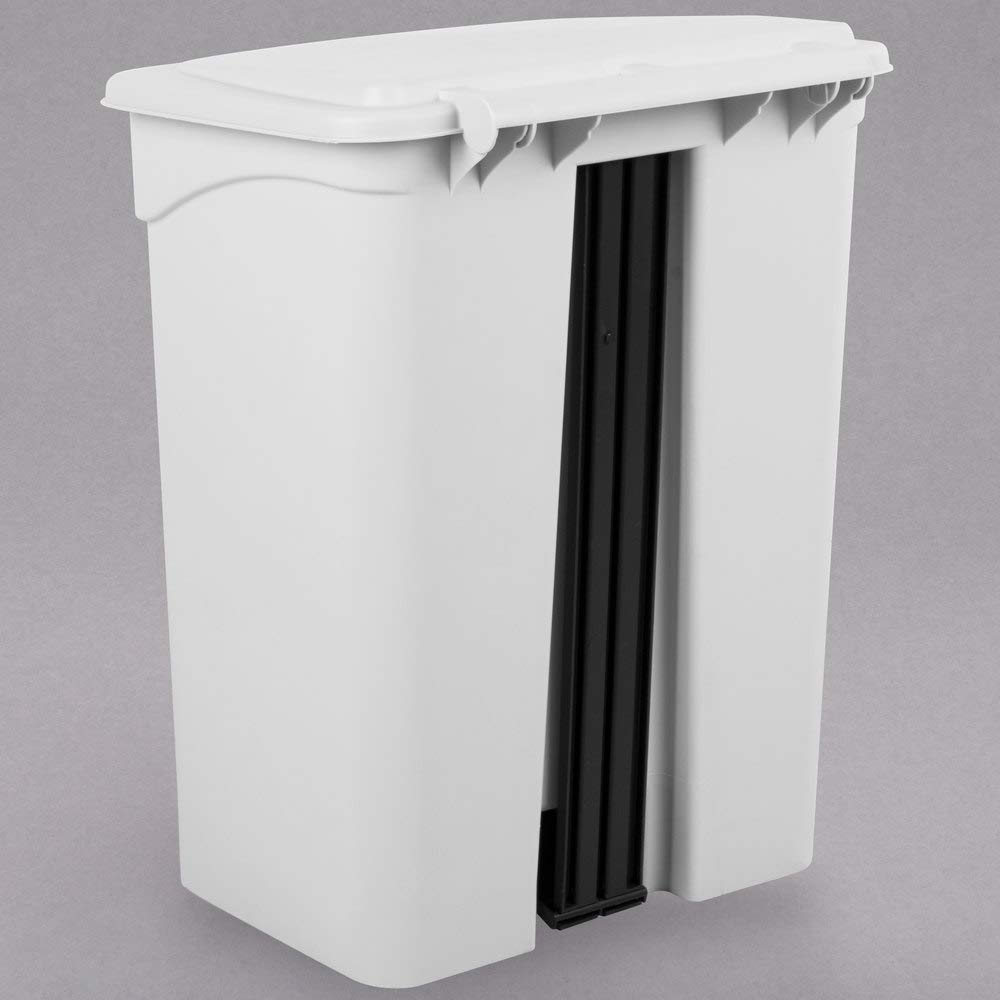 PRO&Family 72 Qt. / 18 Gallon / 68 Liter White Step-On Rectangular Trash Can - Kitchen Garbage Bin, Waste Basket, Recycling Container for Home, Office & Outdoor Use