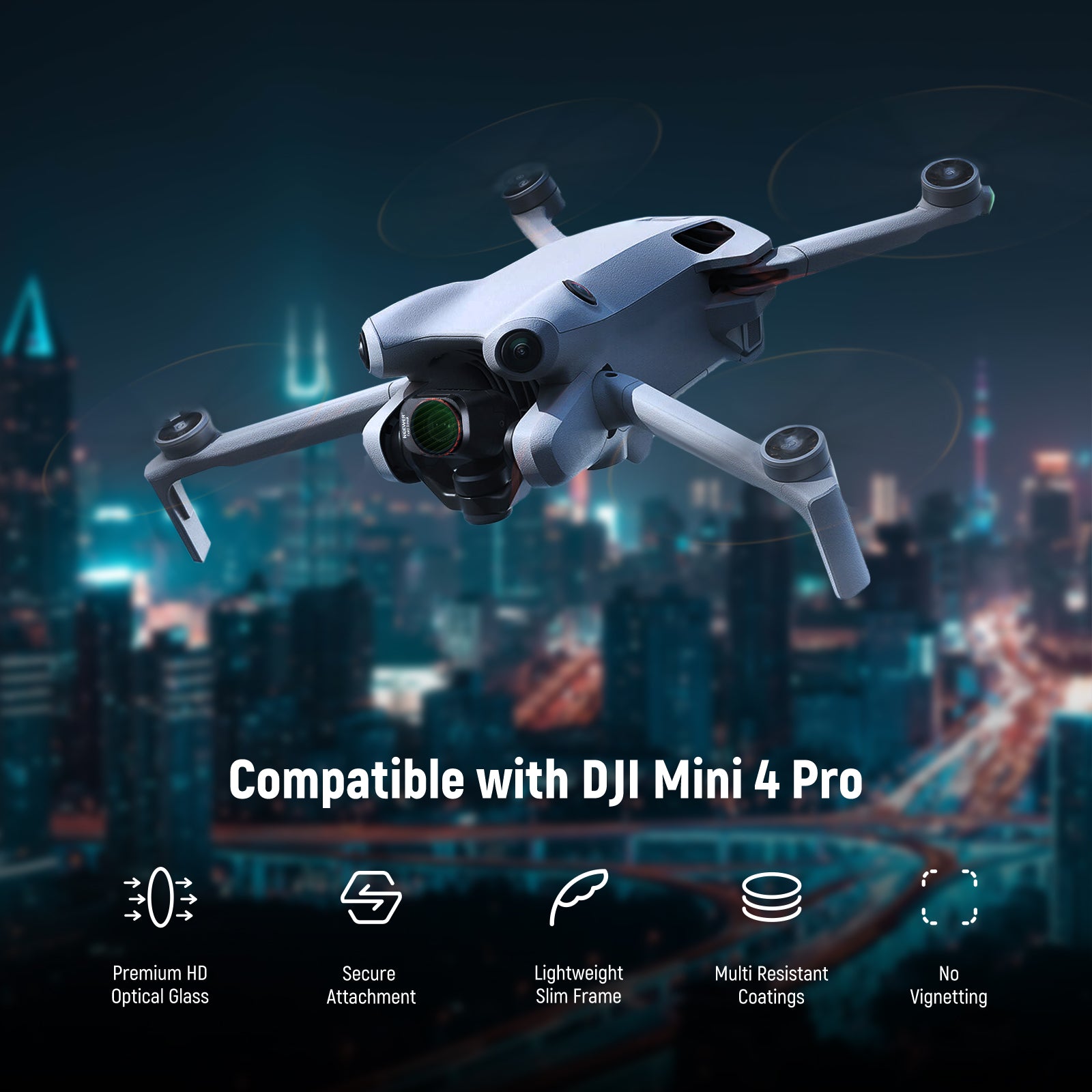 NEEWER FL 32 4-Pack ND & Effect Filter Kit for DJI Mini 4 Pro Drone - Enhance Aerial Photography with Variable Light Control for Sunny Days & Creative Effects
