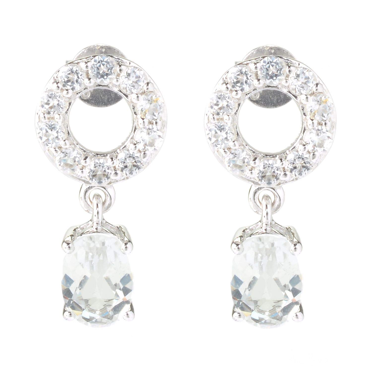 Sterling Silver 2.7 Carat White Topaz Stud Earrings for Women - Elegant Birthstone Jewelry Gift for Anniversary, Birthday & Special Occasions