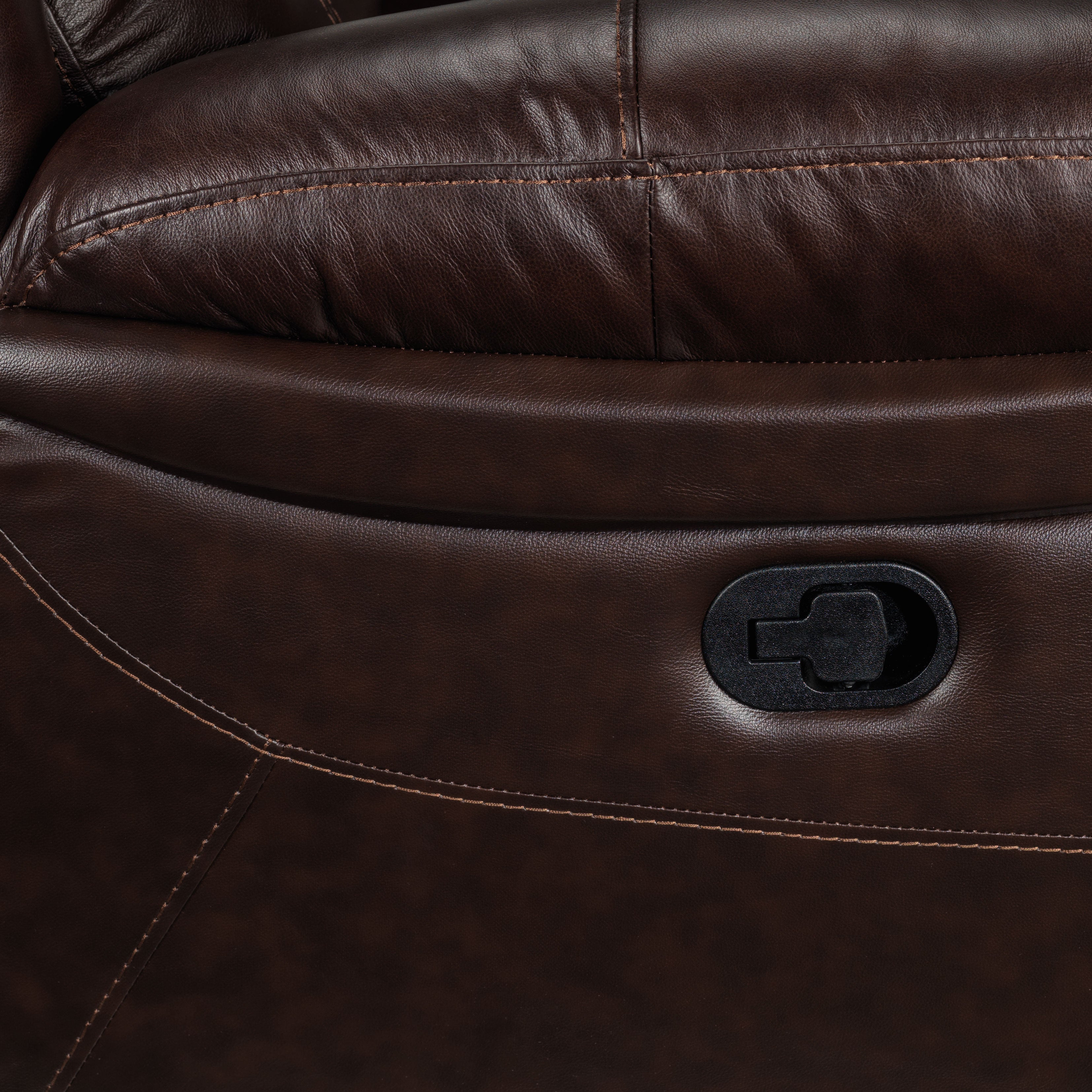 Premium Cooper Leather Reclining Sofa - Genuine Brown Leather Living Room Furniture for Relaxation & Entertainment Spaces